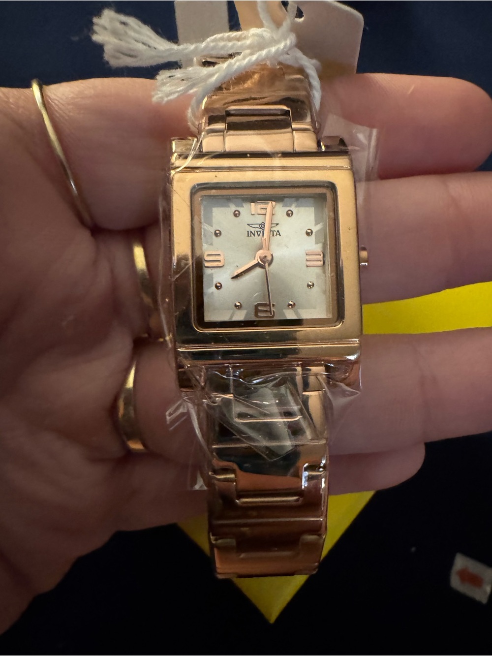 NEW IN BOX Invicta Angel Women’s Rose Gold Square Watch 21mm – 70240